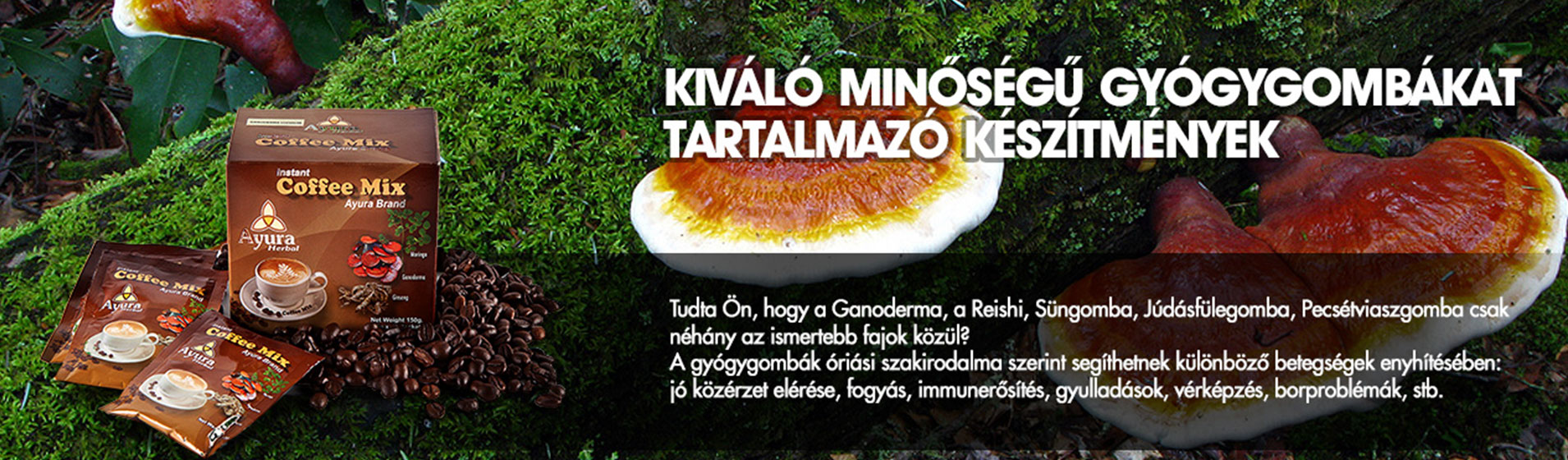 Ayura gyógygombás finom kávé, cappuccino, tea, kollagén