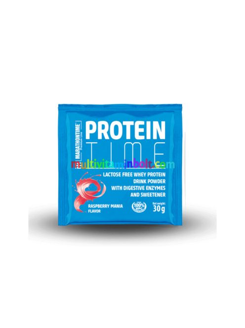 Protein Time Laktázenzimmel Dúsított fehérje málna mánia íz 30 g - Marathontime