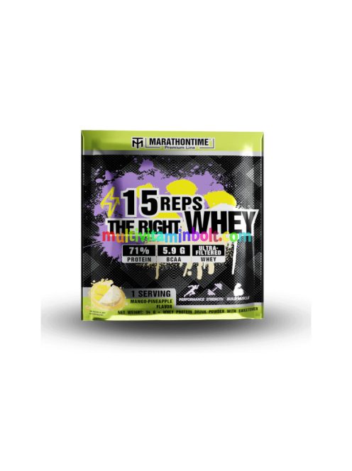 15 REPS THE RIGHT WHEY Fehérje Koncentrátum - 34 g - ananász mangó - Marathontime