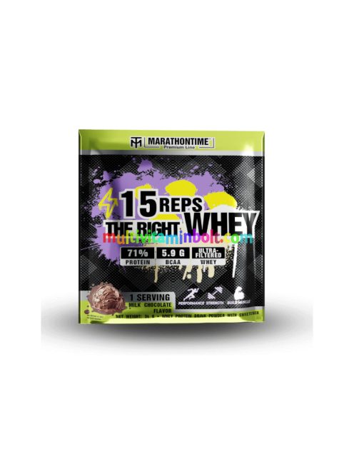 15 REPS THE RIGHT WHEY Fehérje Koncentrátum - 34 g - tejcsokoládé - Marathontime