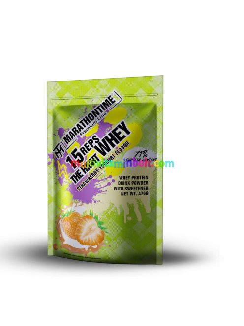 15 REPS THE RIGHT WHEY Fehérje Koncentrátum - 2000 g - eper joghurt - Marathontime