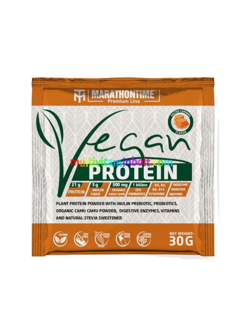 Prémium Vegán protein - sós-karamell 30 g - Marathontime