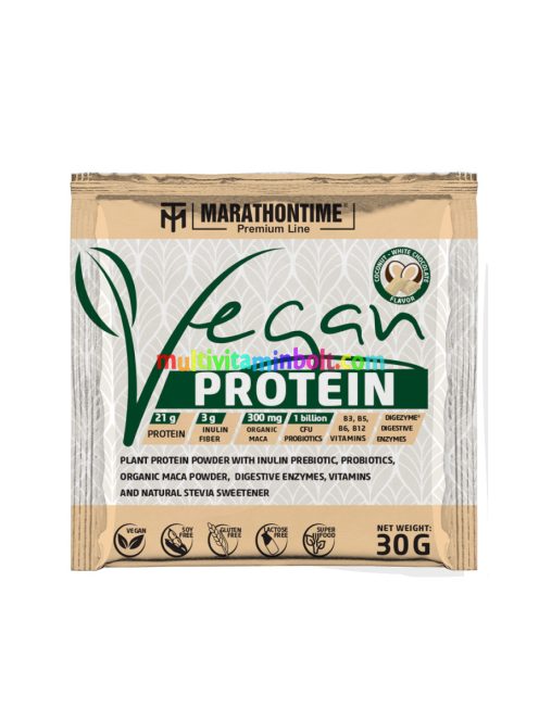 Prémium Vegán protein - fehércsoki-kókusz 30 g - Marathontime