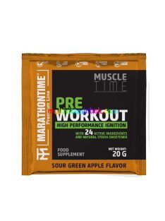   Pre Workout Edzés Előtti Energizáló 20 g - zöldalma ízben - Marathontime