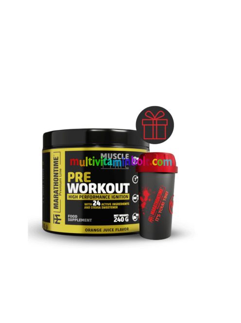 Pre Workout Edzés Előtti Energizáló Steviával és 24 értékes összetevővel - narancslé ízben - Marathontime