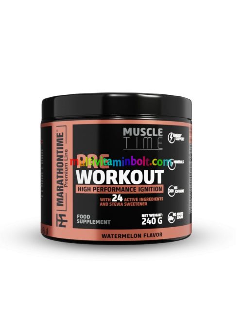 Pre Workout Edzés Előtti Energizáló Steviával és 24 értékes összetevővel, 3 ízben, 2 kiszerelésben - Marathontime