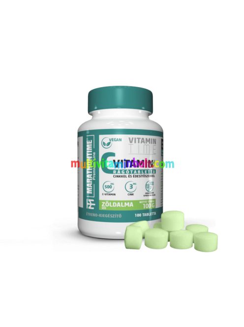 C-Vitamin rágóTabletta - Spirulinával és Cinkkel - zöldalma ízben - Marathontime