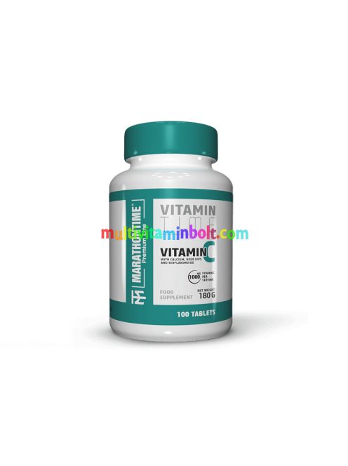 C-Vitamin 1000mg - Kálciummal, bioflavonoidokkal és csipkebogyó kivonattal - 100 tabletta - Marathontime