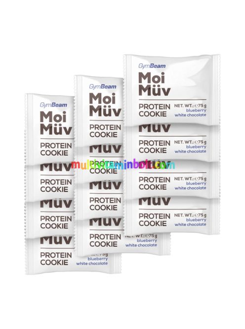 MoiMüv Protein Cookie - 12 x 75 g - áfonya-fehér csoki - GymBeam