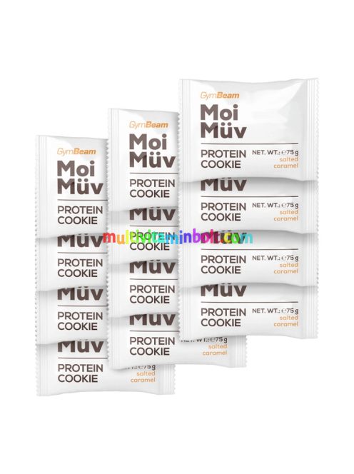 MoiMüv Protein Cookie - 12 x 75 g - sós karamell - GymBeam