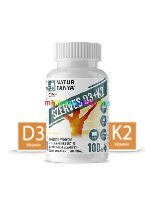 Szerves D3 és K2-vitamin, antioxidáns E-vitaminnal - 100 tabletta - Natur Tanya