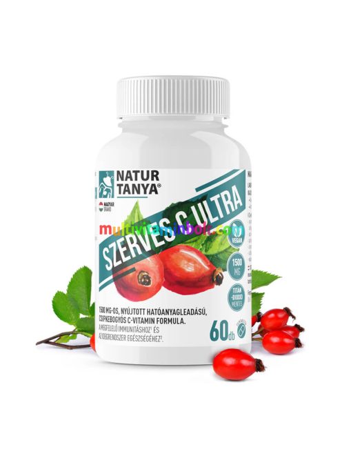 Szerves C Ultra - 1500 mg Retard C-vitamin, csipkebogyó kivonattal - 60 tabletta - Natur Tanya