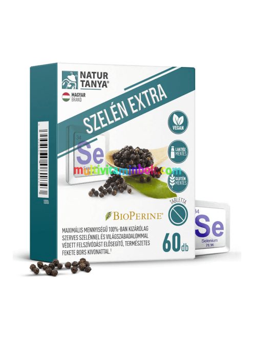 Szelén Extra - Maximális mennyiségű 100% szerves szelén - 60 tabletta - Natur Tanya