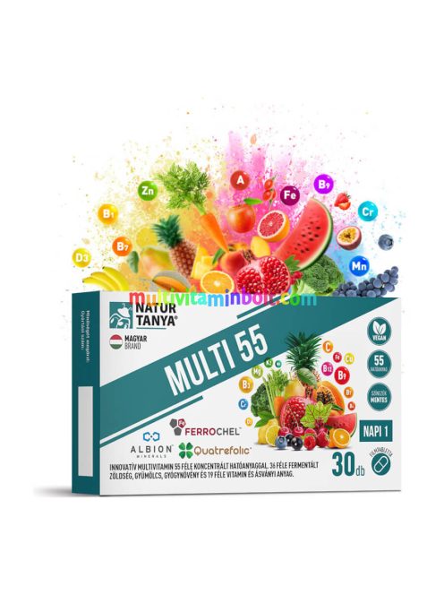 MULTI 55 - Fermentált multivitamin 55 féle koncentrált hatóanyag - 30 tabletta - Natur Tanya