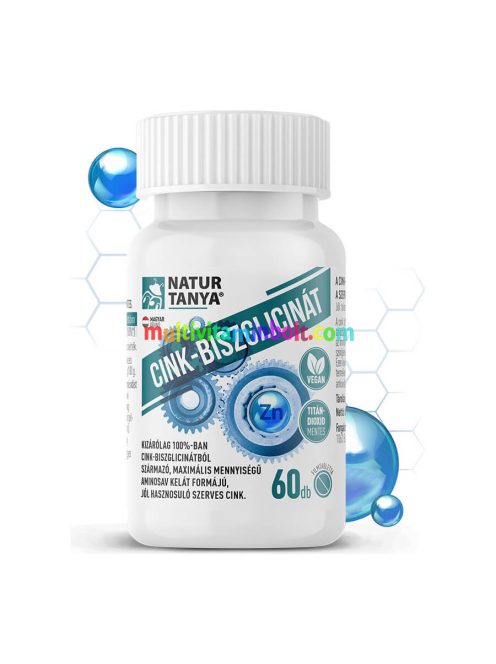 Cink-biszglicinát - maximális mennyiségű aminosav kelát formájú - 60 tabletta - Natur Tanya