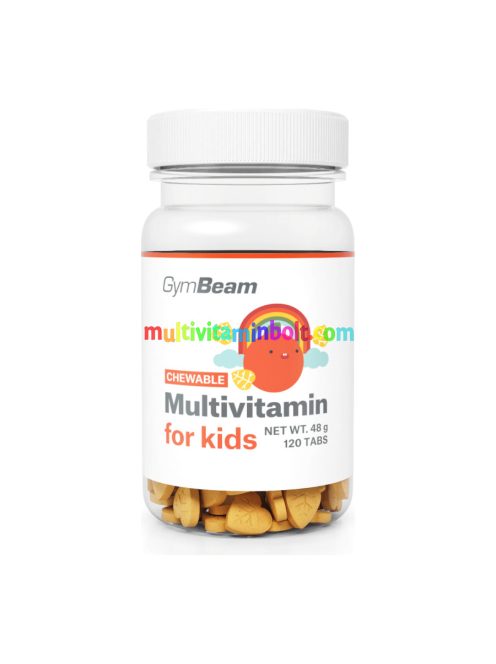 Multivitamin rágótabletta gyerekeknek - narancs - 120 rágótabletta - GymBeam