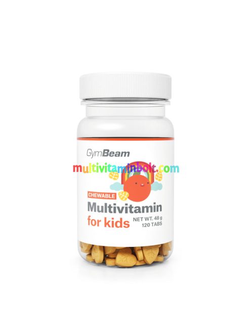 Multivitamin rágótabletta gyerekeknek - narancs - 120 rágótabletta - GymBeam