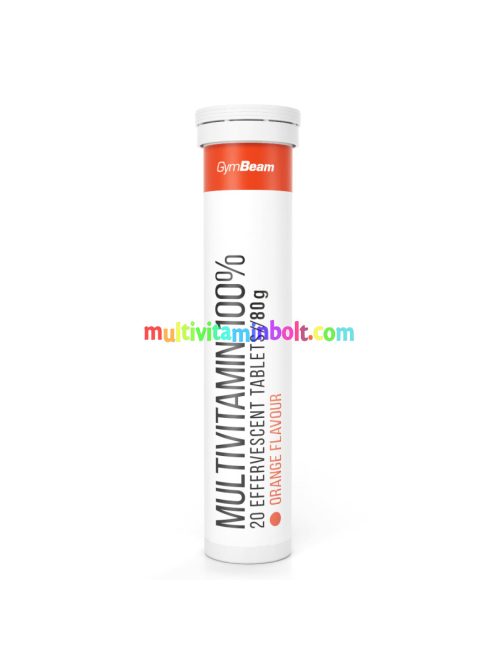 Multivitamin 100% - 20 pezsgőtabletta - narancs - GymBeam