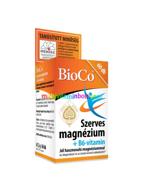 BioCo Szerves Magnézium+B6-vitamin 60 db (100mg, B6 2mg/tbl) 