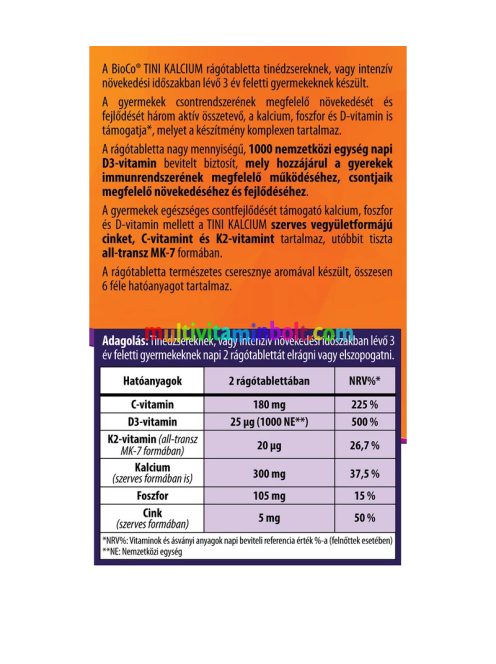 BioCo TINI KALCIUM rágótabletta 90 db