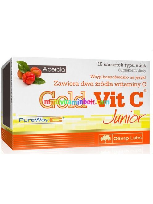GOLD-VIT C® Junior - 15 tasak, kolloid formában, C-vitamin PureWay-C® és porított acerola gyümölcsökkel - Olimp Labs