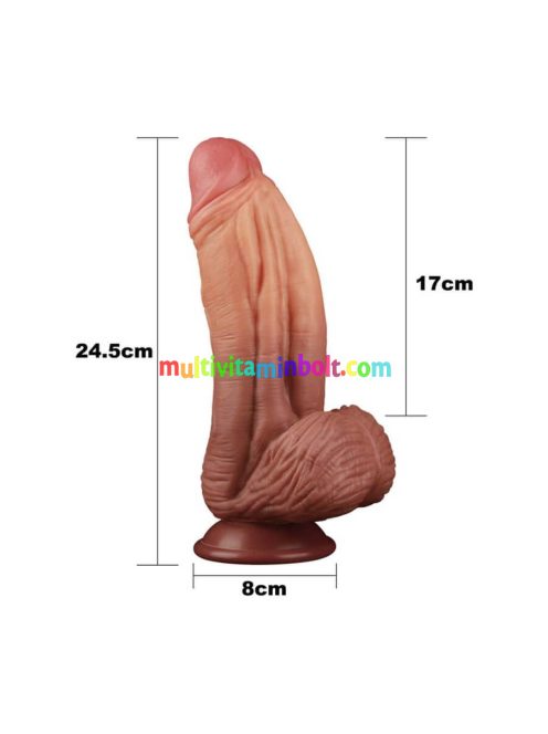 Lovetoy - Dual-layered Silicone Nature Cock Brown - 10 inch