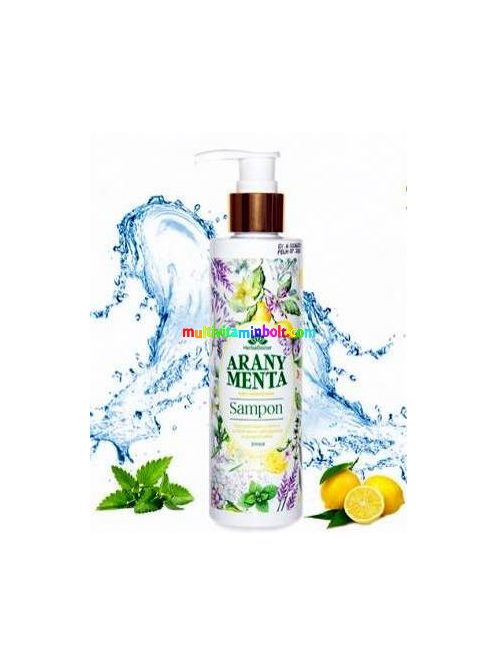 Arany-Menta-Sampon-200-ml-24-karatos-arany-rez-12-fele-gyogynoveny-herbadoctor