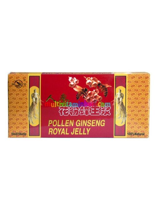 Pollen Ginseng Royal Jelly ivóampulla 10 db 10 ml, Méz, virágpor, méhpempő, Panax ginseng, Dr Chen