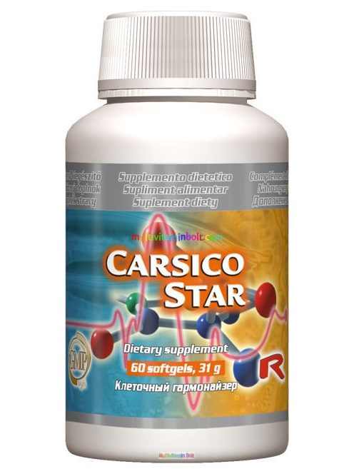 Carsico Star  60 db lágyzselatin kapszula Q10 koenzimmel, E-vitaminnal és L-karnitinnal - StarLife