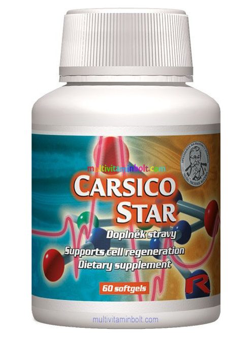 Carsico Star  60 db lágyzselatin kapszula Q10 koenzimmel, E-vitaminnal és L-karnitinnal - StarLife