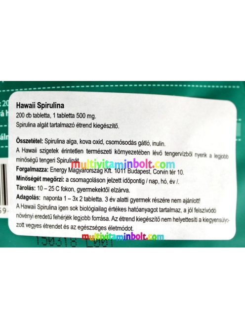 Hawaii-Spirulina-tabletta-200db-Organikus-Spirulina-mygreenlife-energy-alga