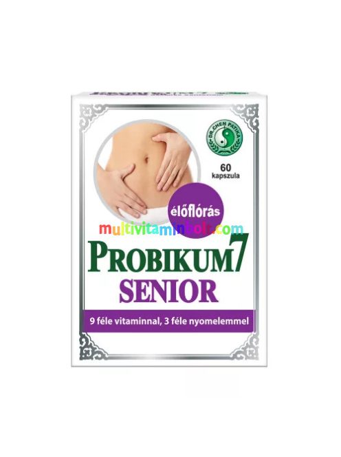 Probikum 7 Senior 50+, Multivitamin 60 db kapszula, élőflóra, inulin, probiotikum, 9-féle vitamin, ásványi anyagok - Dr. Chen