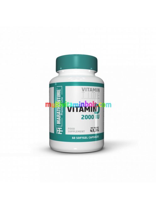 D3-vitamin 2000 IU/NE, 60 db lágyzselatin kapszula - Marathontime