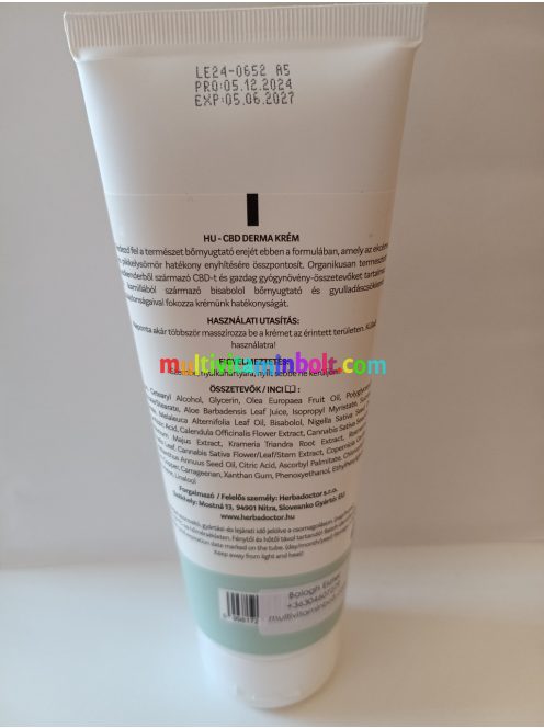 CBD DERMA krém 200 ml, bőrproblémák, sebek, ekcéma, akne, bőrpír, viszketés - HerbaDoctor