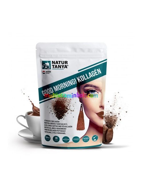 Good morning! Kollagén cappuccino 320 g - hal és marha kollagén peptidek, biotin, C-vitamin és cink-biszglicinát - Natur Tanya