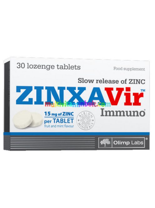 ZINXAVir Immuno - 30 db pasztilla tabletta, szájban oldódik, Albion™ aminosav kelát és cink-glükonát