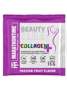 Hidrolizált Kollagén Hialuronsavval 15g, 14000 mg kollagén, 100 mg hialuron,  80 mg C-vitamin, Passion Fruit íz, 1 adag - Marathontime   Hidrolizált Kollagén Hialuronsavval 15g, 14000 mg kollagén, 100 mg hialuron,  80 mg C-vitamin, Passion Fruit íz, 1 adag - Marathontime