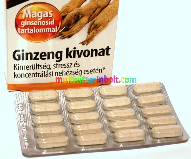 Ginseng kivonat 60 db tabletta 266 mg ginzeng gy k r BioC