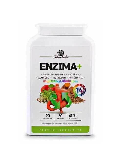 ENZIMA 90 db kapszula, gyógynövény kivonatokat, kolint és NAC-ot tartalmazó étrend-kiegészítő - Mannavita