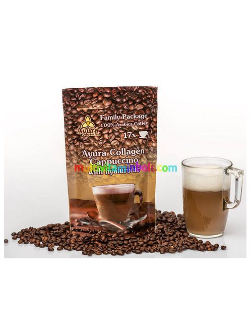 Ayura Herbal Kollagén Cappuchino, instant, 17 adag, 250g Családi csomag - Stéviával édesített és növényi pálmatejjel készült