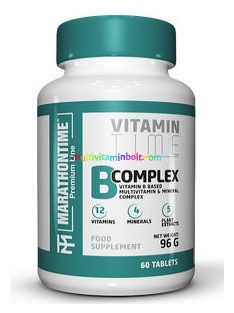 B-vitamin komplex 60 db kapszula, A, D, E, C-vitaminokkal, vassal, szelénnel, krómmal és gyógynövény