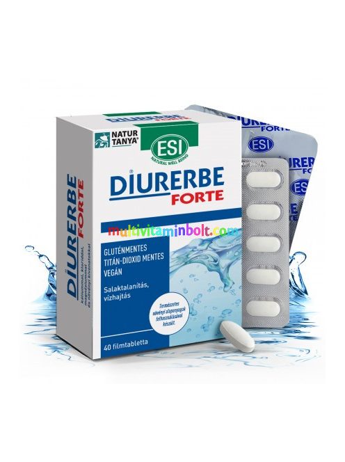 DIURERBE Forte 40 db Tabletta, anyagcsere serkentő és salaktalanító hatású, természetes vízhajtó - ESI