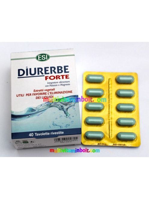 DIURERBE Forte 40 db Tabletta, anyagcsere serkentő és salaktalanító hatású, természetes vízhajtó - ESI