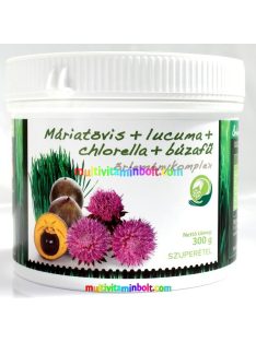 Detox Mester Máriatövis + lucuma + búzafű + chlorella őrlemény 200 g - MannaVita