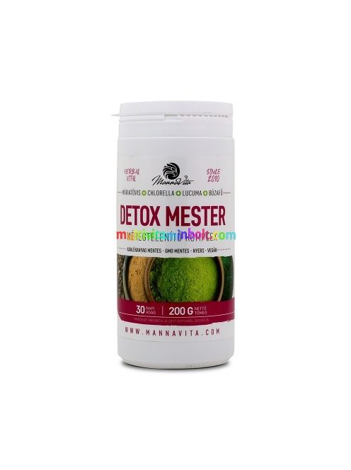 Detox Mester Máriatövis + lucuma + búzafű + chlorella őrlemény 200 g - MannaVita