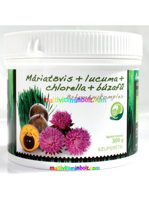 Detox Mester Máriatövis + lucuma + búzafű + chlorella őrlemény 200 g - MannaVita