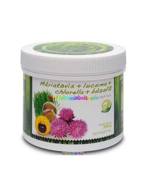 Detox Mester Máriatövis + lucuma + búzafű + chlorella őrlemény 200 g - MannaVita