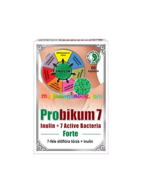 Probikum  Forte 60 db kapszula, 7-féle élőflóra törzs probiotikum, és kapszulánként 360 mg inulin, prebiotikum - Dr. Chen
