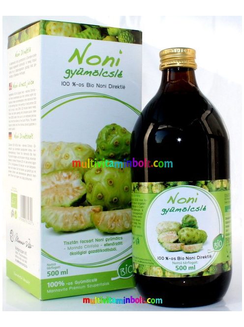 Noni Juice 500 ml, 100 %-os gyümölcslé - MannaVita