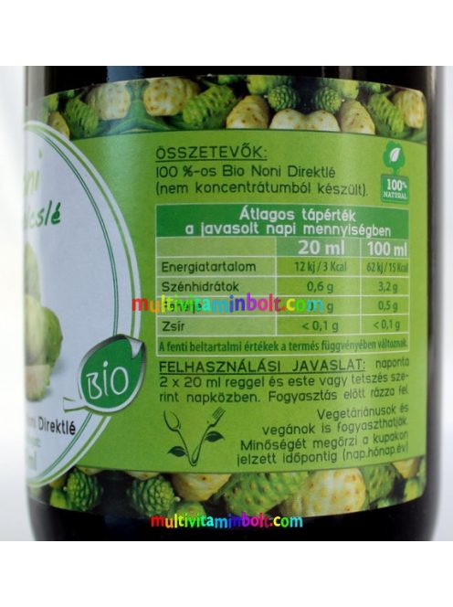 Noni Juice 500 ml, 100 %-os gyümölcslé - MannaVita